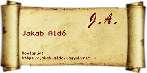 Jakab Aldó névjegykártya